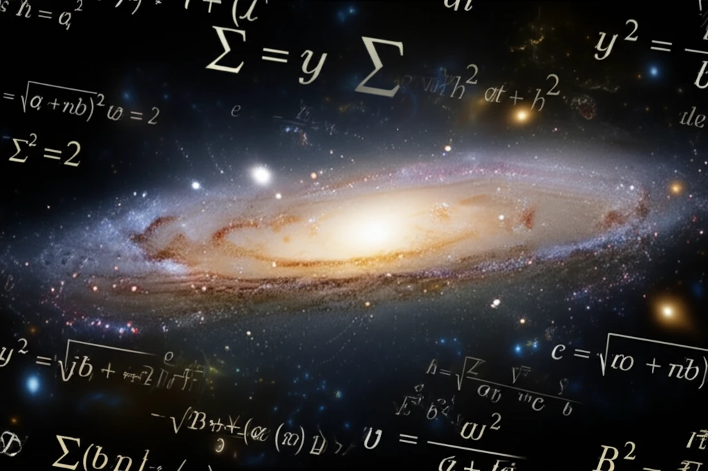 Surreal illustration of galaxies merging, symbolizing the bridge between classical and relativistic mechanics.