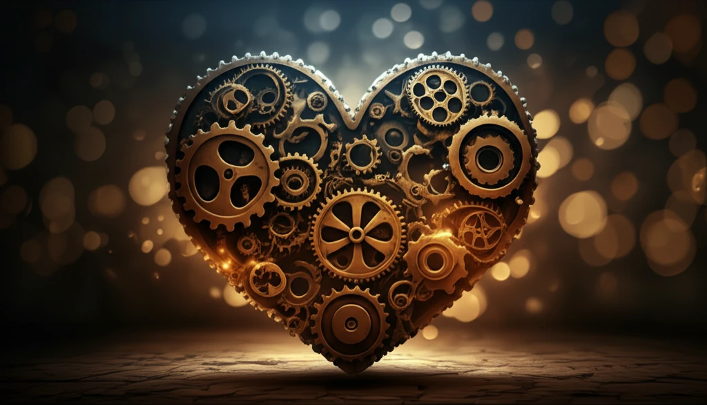 Interconnected gears forming a heart representing Systemic Family Therapy