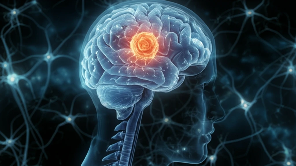 Surreal illustration of a brain representing meningioma research.
