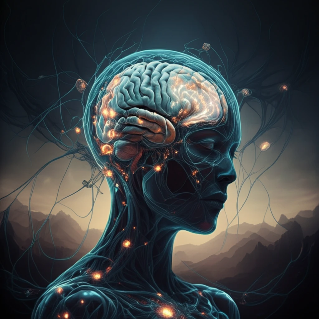 Surreal illustration of mind-body connection in psychophysiology.