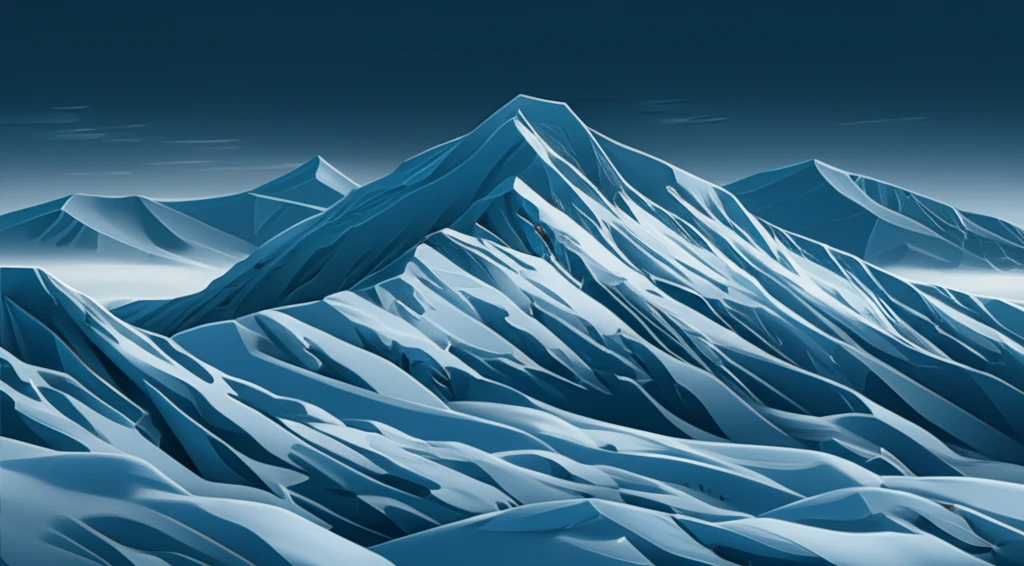 Mountain landscape with snow depth variations illustrating avalanche risk.