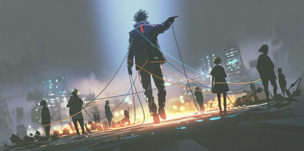 Surreal illustration of social connections to political power.
