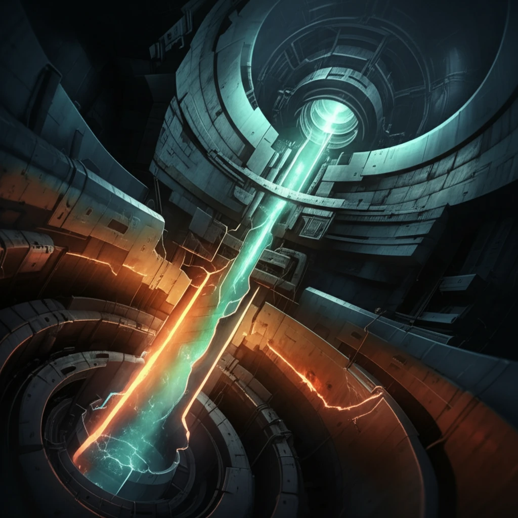 Surreal illustration of vibrating steam generator tubes with forming cracks.