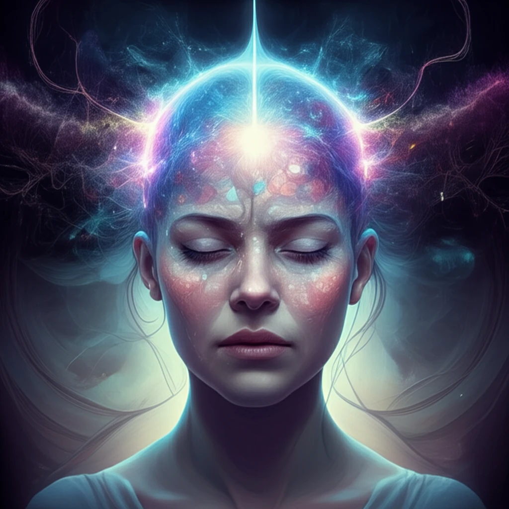 Surreal illustration of ASMR experience with glowing neural pathways.