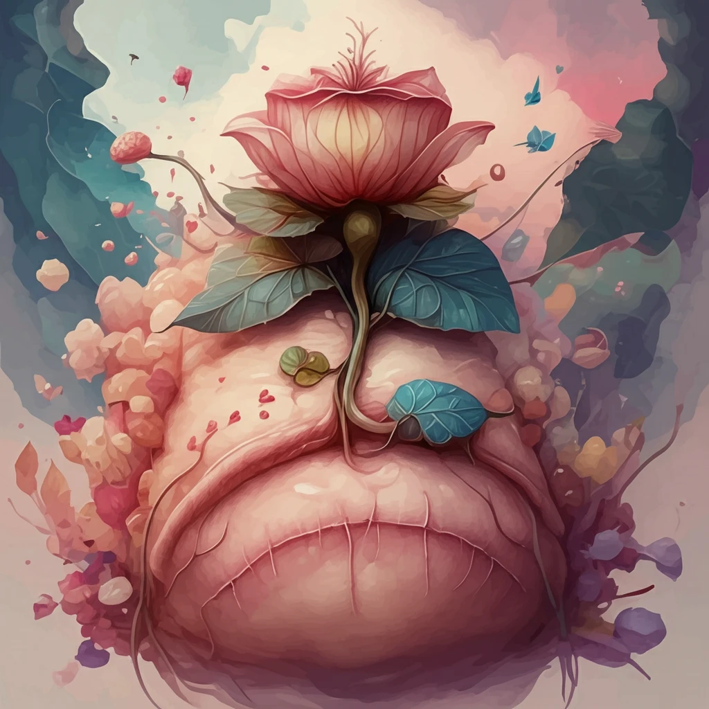 Blooming flower emerging from C-section scar