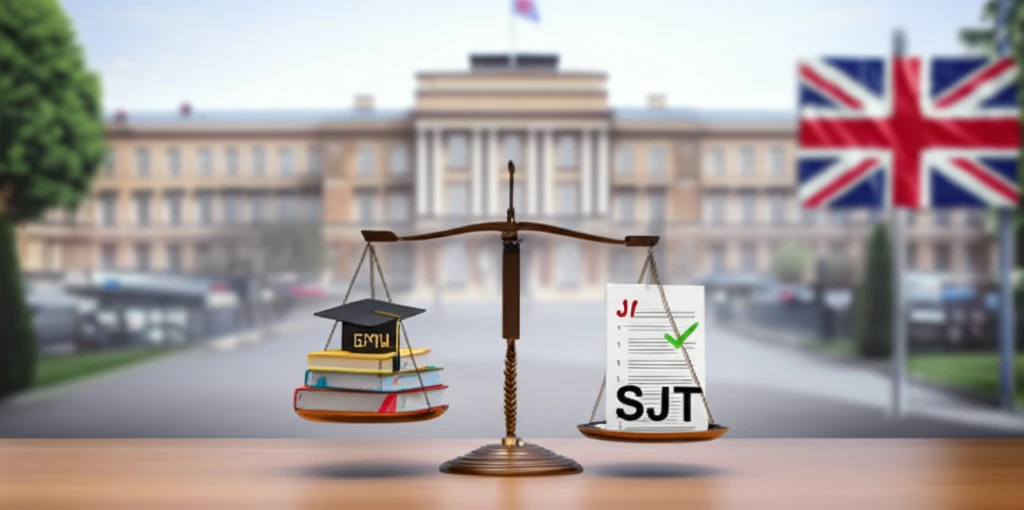 Balanced scale representing the Educational Performance Measure and Situational Judgement Test in the UK Foundation Programme.