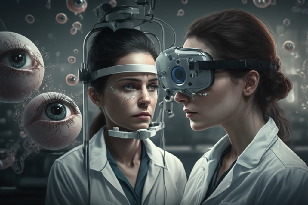 Medical student using VR for ophthalmology training
