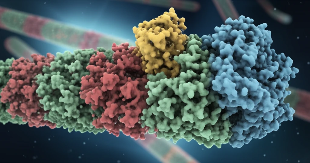 Kinesin-13 motor protein interacting with a microtubule