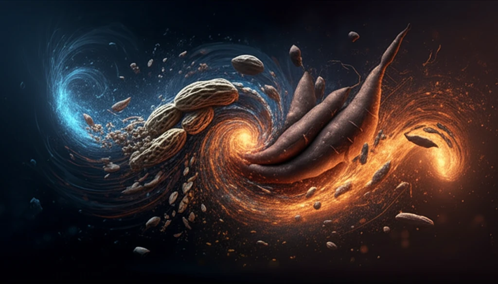 Surreal illustration of starch blend galaxy.