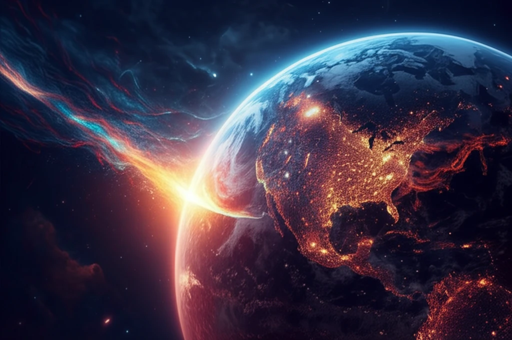 Infrared radiation in Earth's atmosphere during geomagnetic storm.