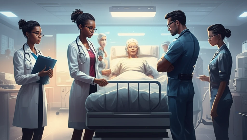 A compassionate healthcare team providing end-of-life care.