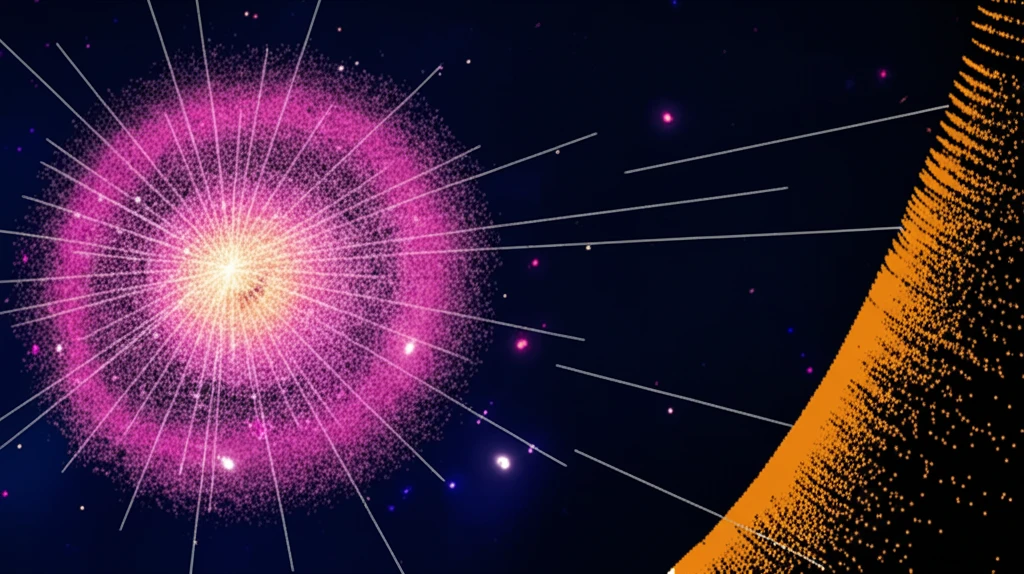 Surreal illustration of a spiral galaxy emitting light in infrared and submillimeter wavelengths, highlighting the connection between stellar mass and dust.