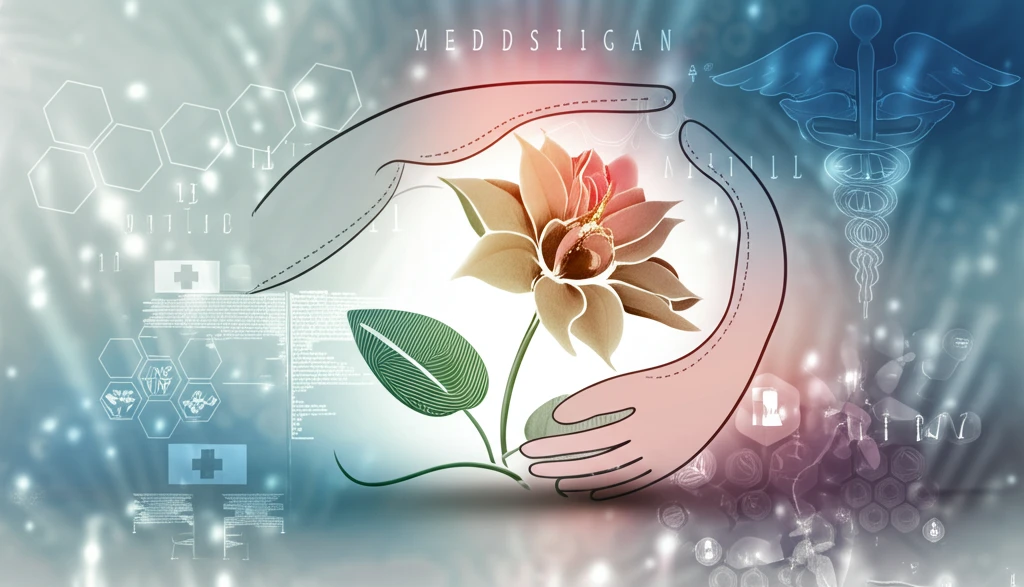 Symbolic illustration of a Cesarean suture line healing and protecting new life.