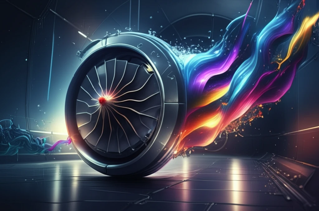 Turbocharger impeller in wind tunnel, optimized for aerodynamic performance.