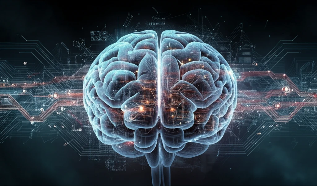 Surreal illustration of interconnected brain pathways representing ADHD, depression, and bipolar disorder.