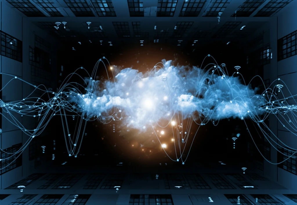 Interconnected ad hoc cloud network symbolizing flexible computing