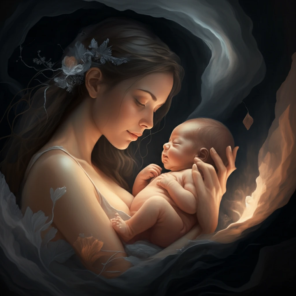 Mother and newborn in gentle light, symbolizing comfort and pain relief options during childbirth.