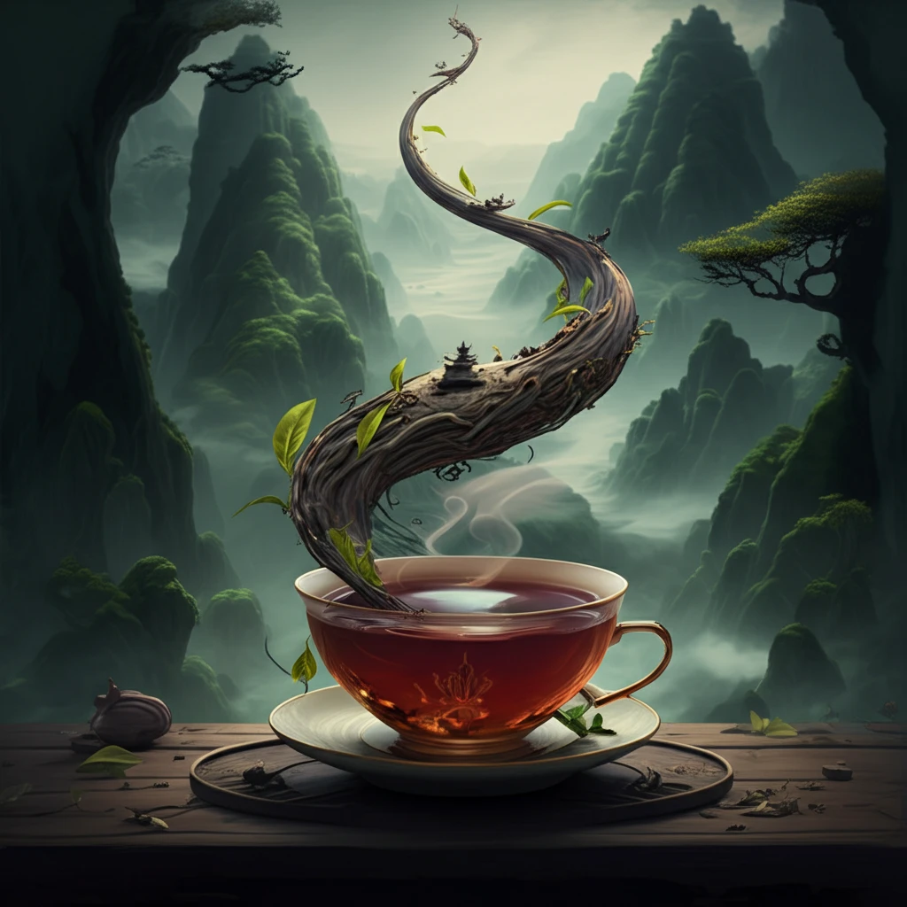 Steaming cup of Pu-erh tea symbolizing health benefits.
