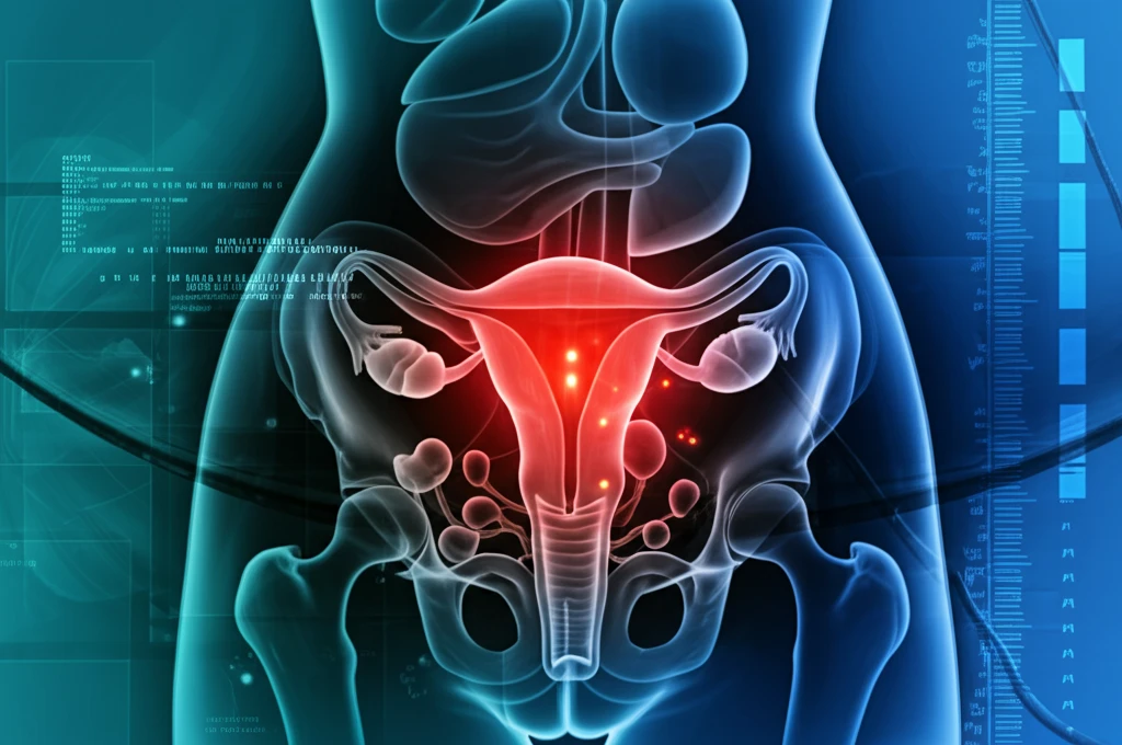 MRI scan illustrating key anatomical features relevant to MRKH syndrome diagnosis.