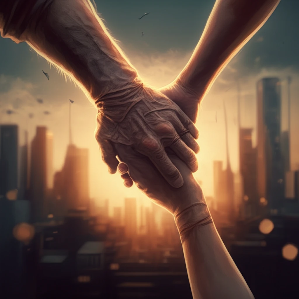 Intertwined hands symbolizing resilience and healing after a burn injury.