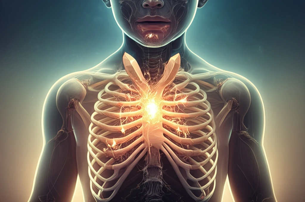 Translucent ribs reveal glowing crystals within the bone structure.