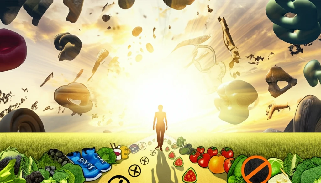 A person walking towards a bright horizon, symbolizing a long and healthy life.