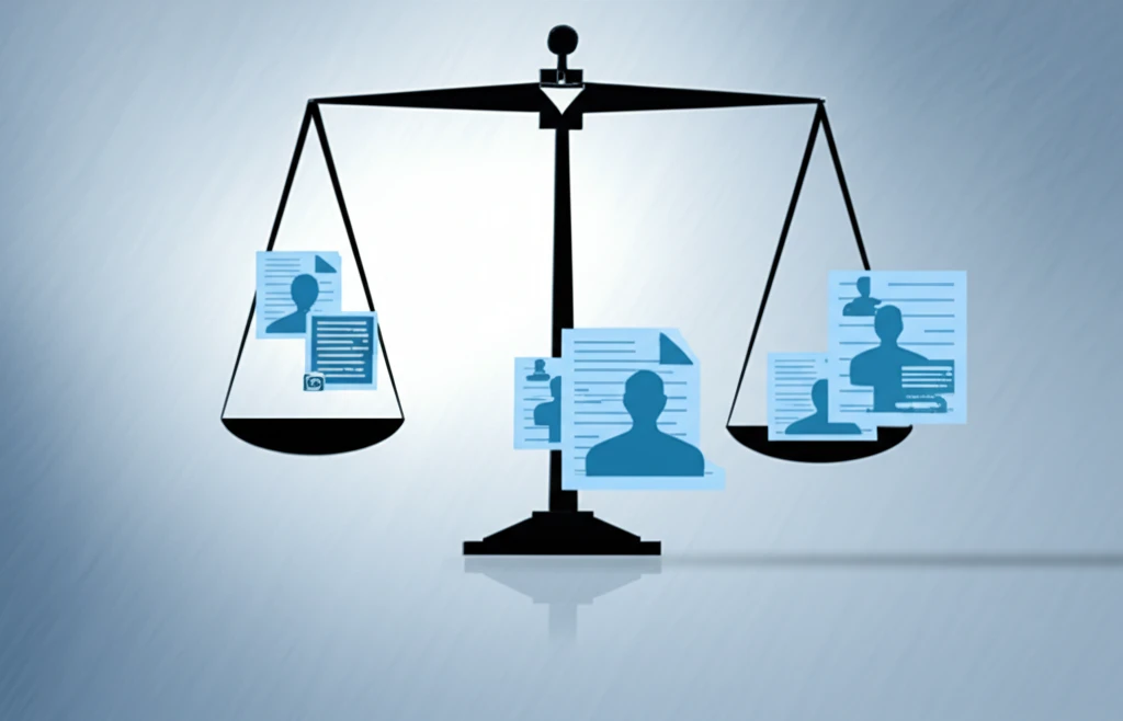 Scales balancing patient data and medical data, symbolizing propensity score analysis.