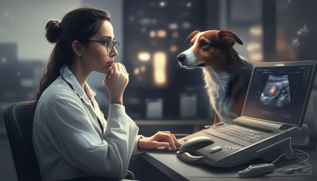 Ultrasound image showing dog's lymph nodes