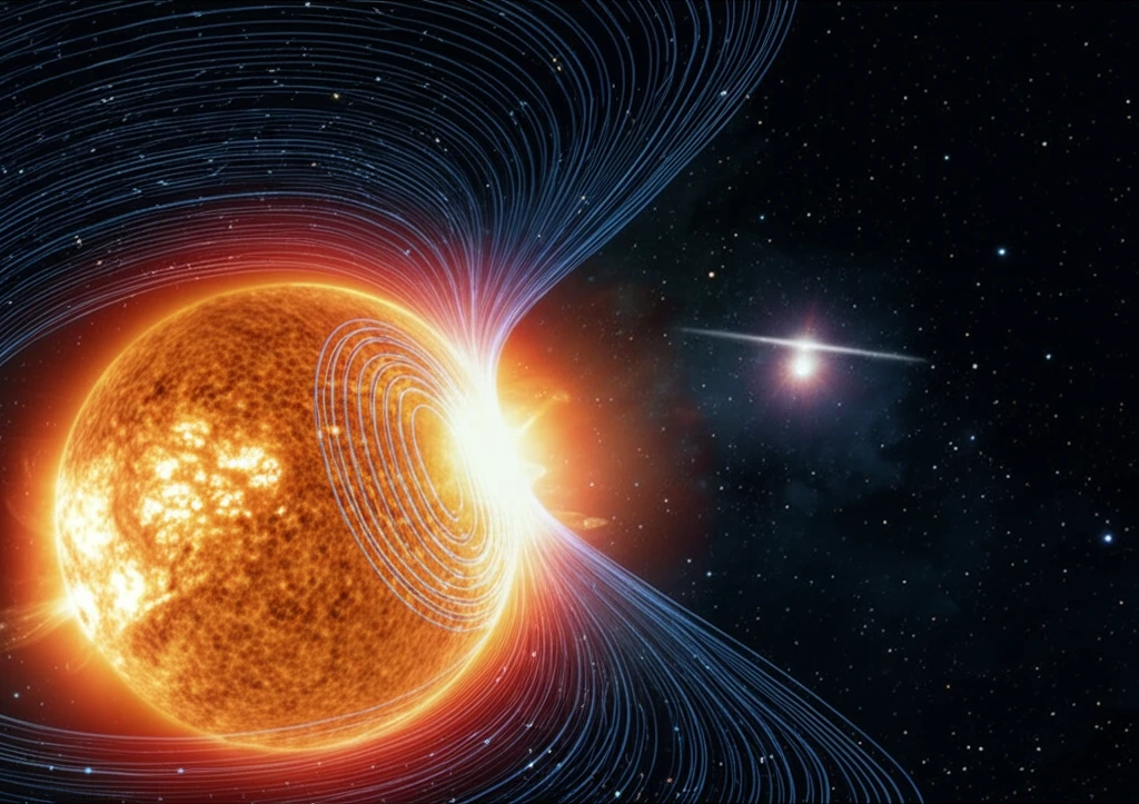 Surreal illustration of the IBEX ribbon and the heliosphere.