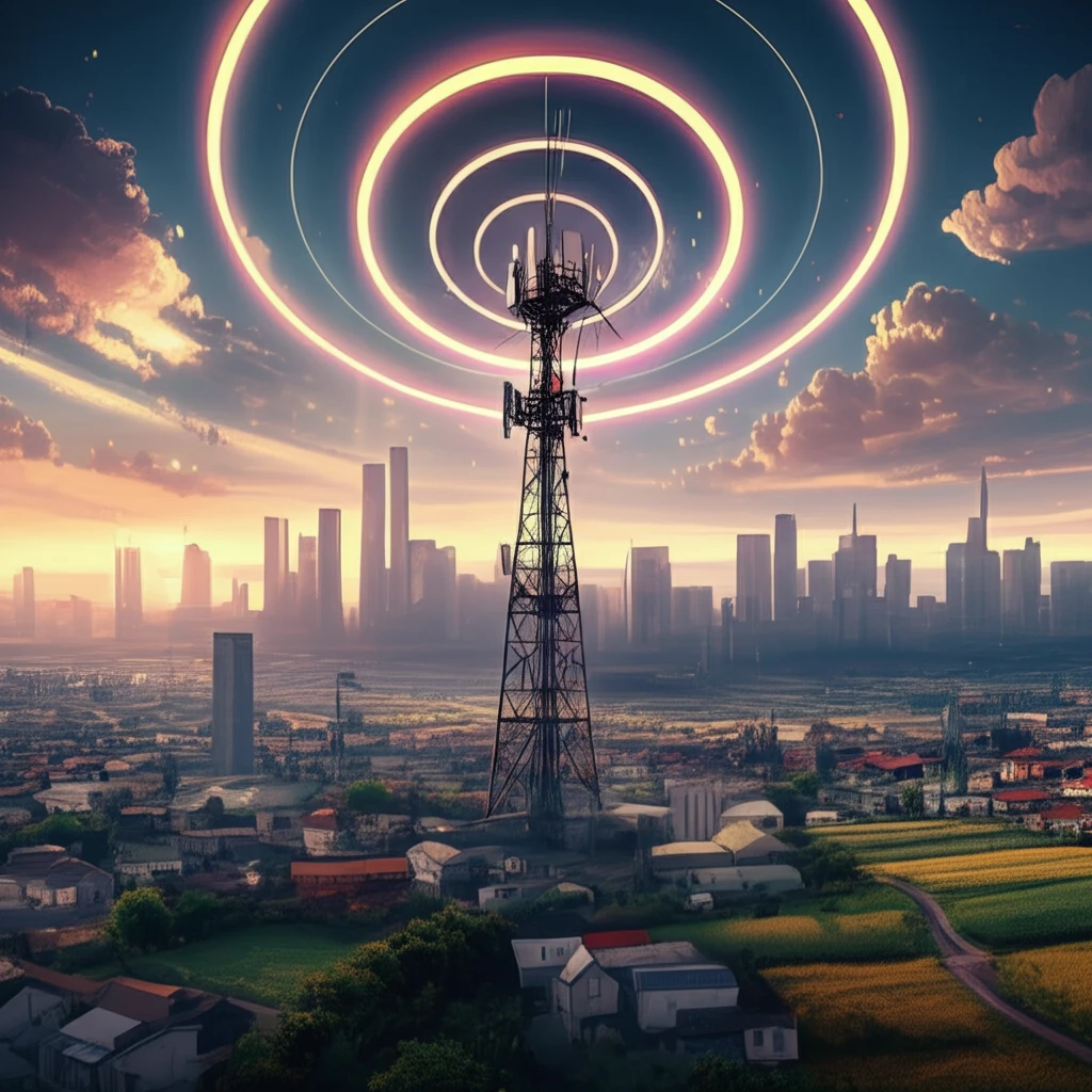 Radio waves propagating across a diverse landscape.