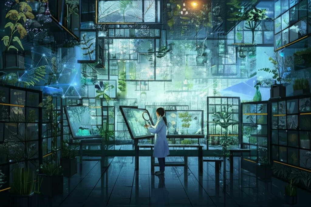 Surreal herbarium illustration highlighting the importance of plant conservation.