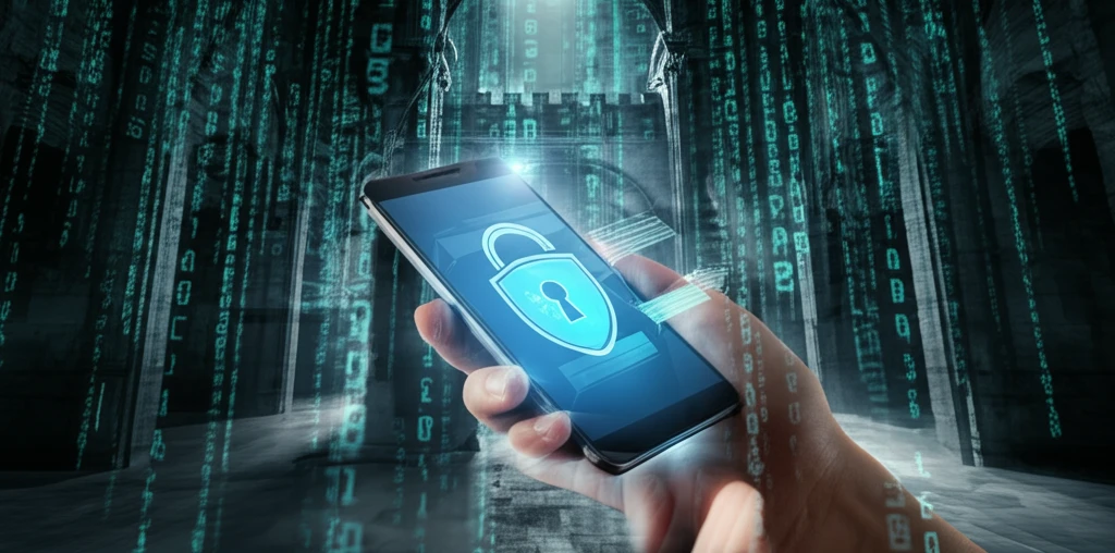 Secure messaging on a smartphone, protected by encrypted code.