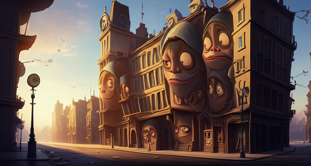 Surreal architecture embodying emotions.