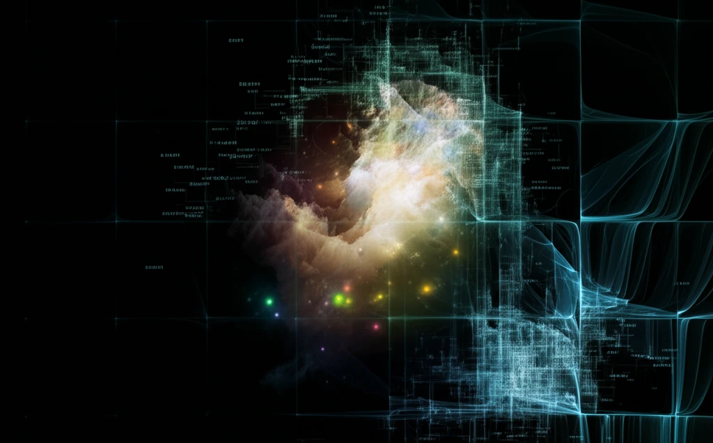 Interconnected data streams flowing through a complex network.
