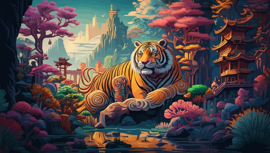 Interconnected landscapes merging into a vibrant scene, representing the concept of Worlding Literature