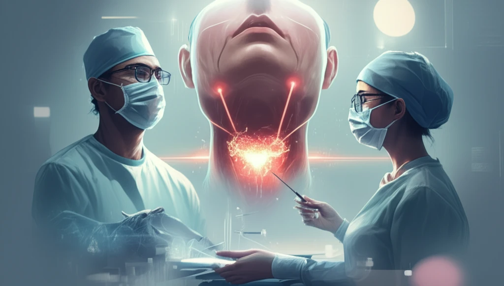 Transoral laser microsurgery (TLM) illustration.