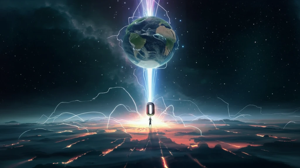 Glowing magnetic anomalies beneath the Earth's surface.