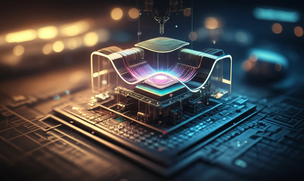 Surreal illustration of optical MEMS phase shifter in action.