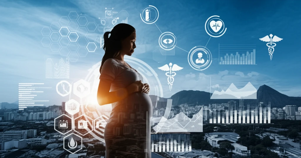 A pregnant woman in Brazil symbolizes improving perinatal health.