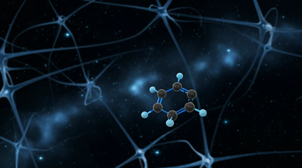 Interconnected neurons glowing with dimethyl fumarate molecule, symbolizing hope for multiple sclerosis treatment.