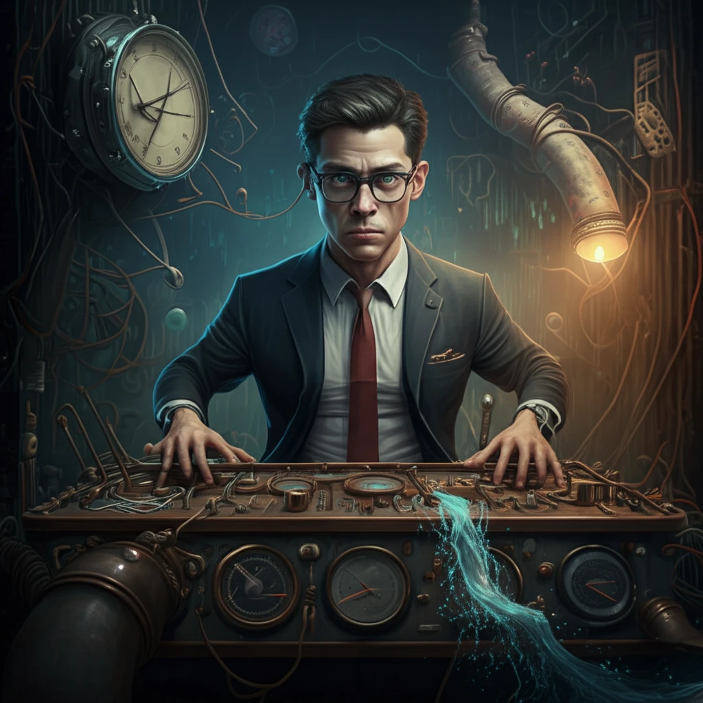 Surreal illustration of a broker controlling liquidity in OTC markets.