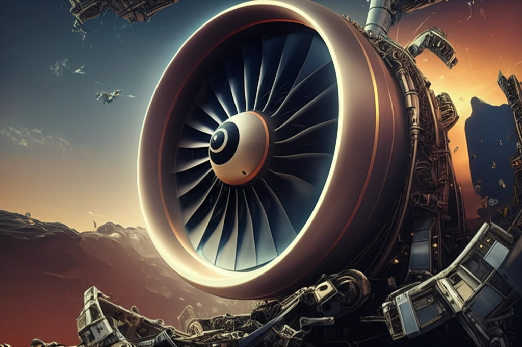 Surreal illustration of jet engine stall and surge.