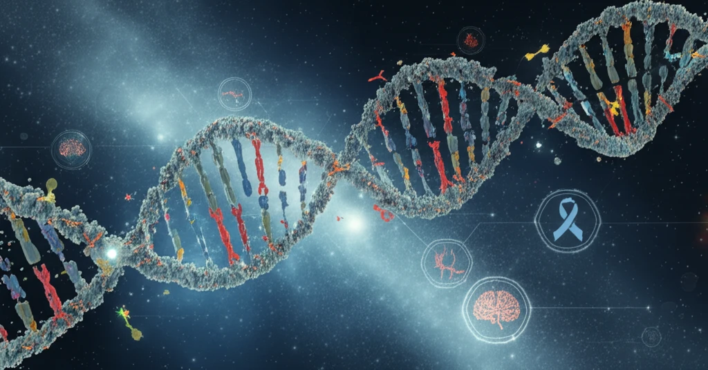 Surreal illustration of snoRNA and scaRNA molecules around a double helix.