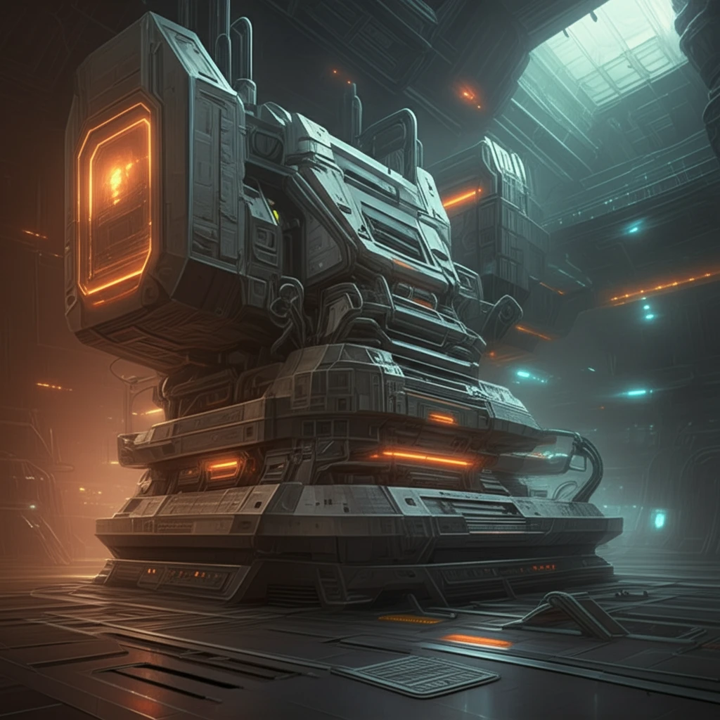 Futuristic metal refinery with advanced technology