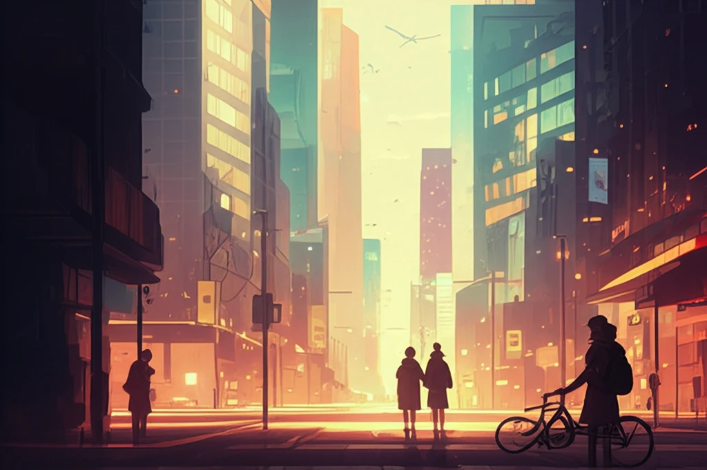 Futuristic city powered by radiant heat, illustrating sustainable district heating.