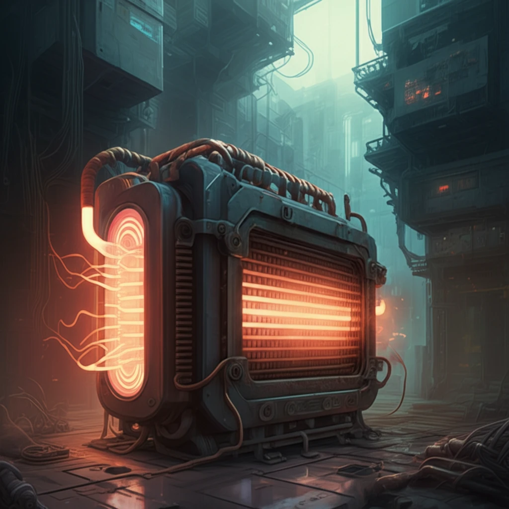 Futuristic heat exchanger with enhanced efficiency tube inserts.