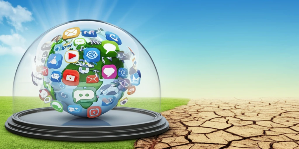 Global climate communication illustration.