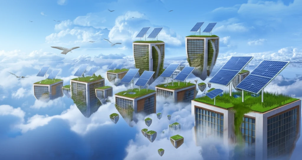 Sustainable Cityscape with Interconnected Green Buildings
