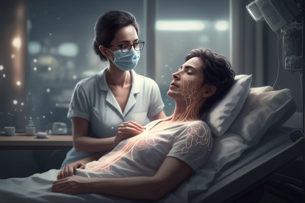 A nurse assisting a stroke patient with swallowing exercises.