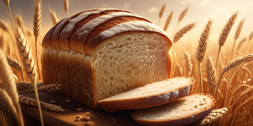 Golden barley fields transforming into a loaf of bread.